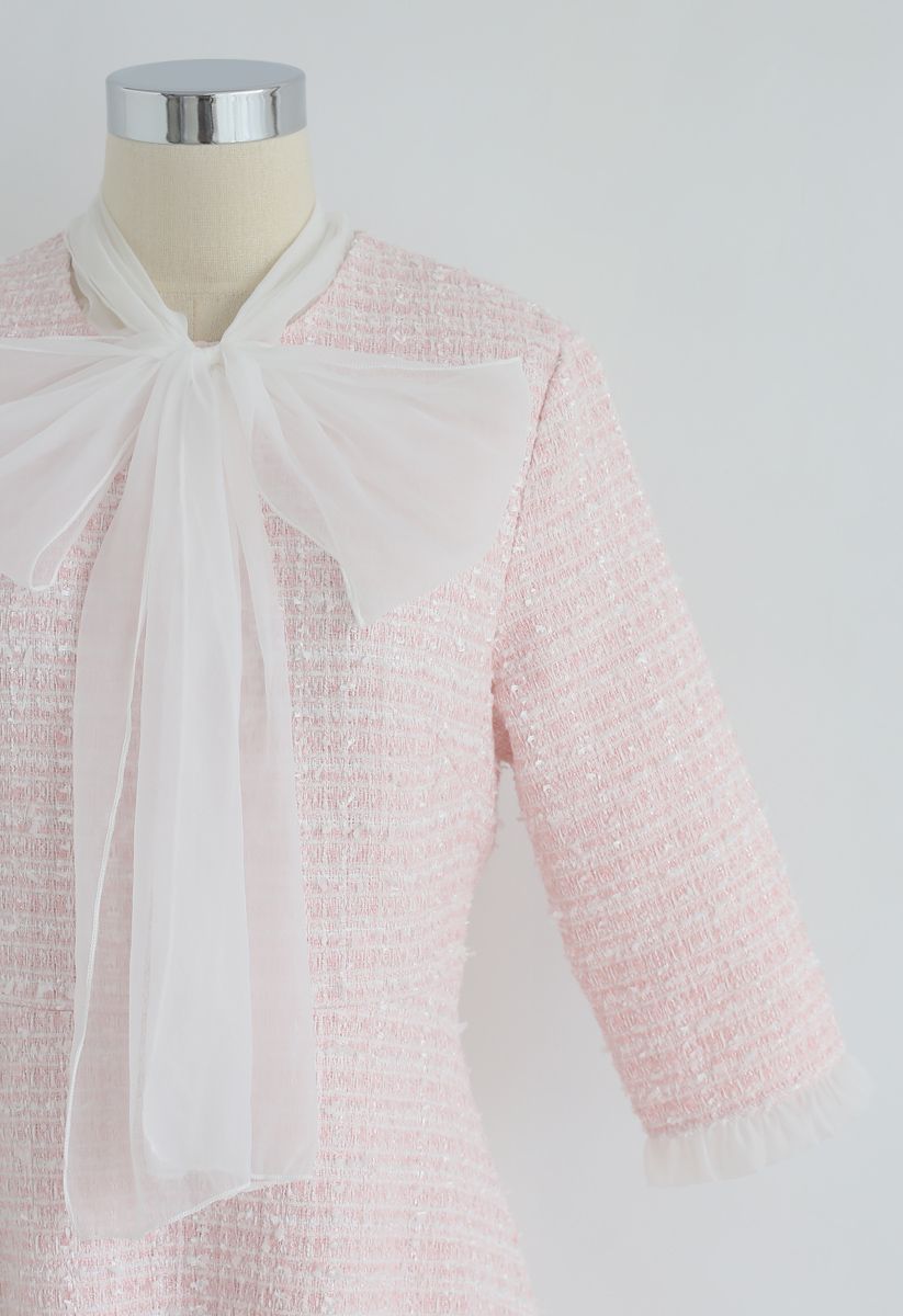 Un toque de feminidad Vestido de tweed en rosa