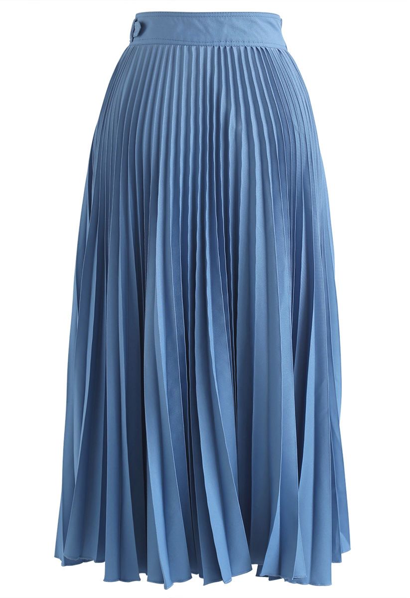 Falda midi plisada Tender Breeze en azul