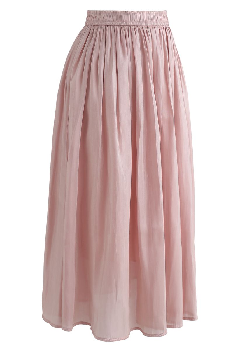 Falda midi plisada Bellezas elegantes en rosa