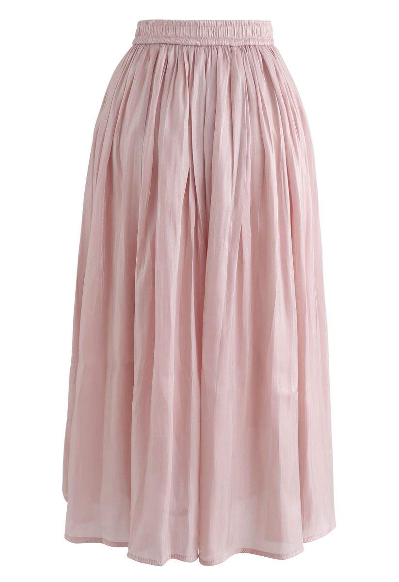 Falda midi plisada Bellezas elegantes en rosa