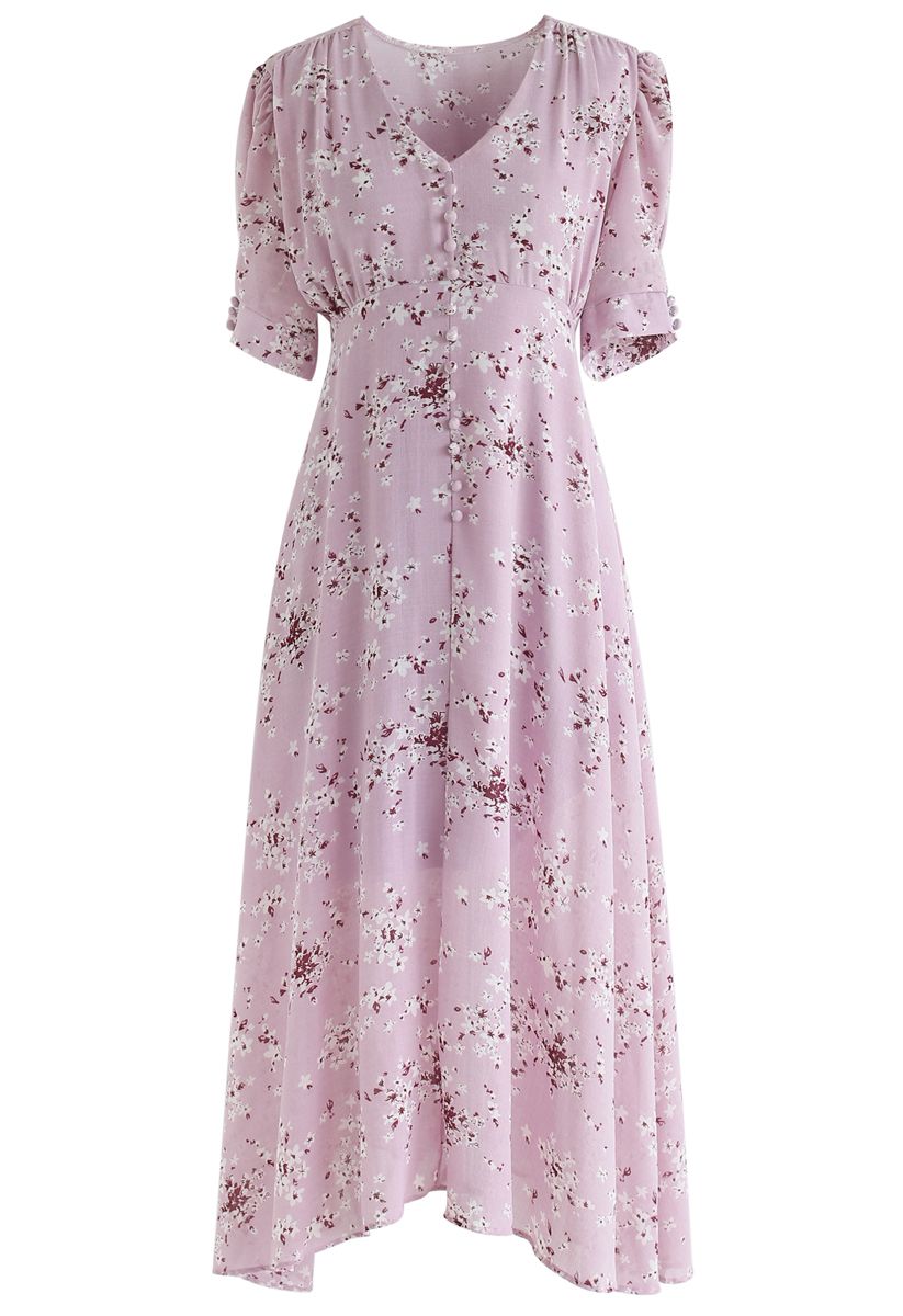 Increíble vestido de gasa con florete Grace en rosa