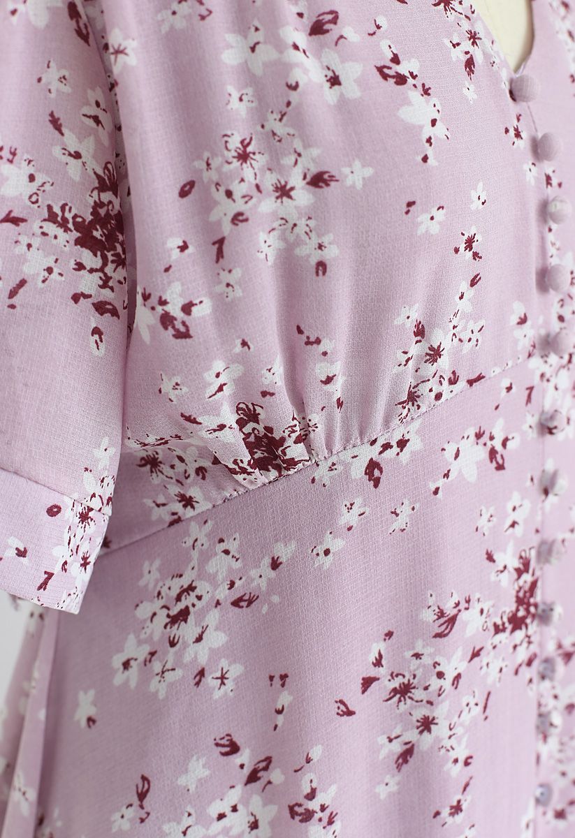 Increíble vestido de gasa con florete Grace en rosa