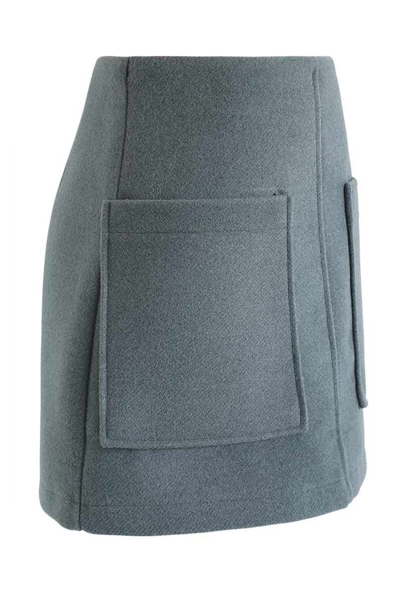 Minifalda Pocket of Charm en verde azulado