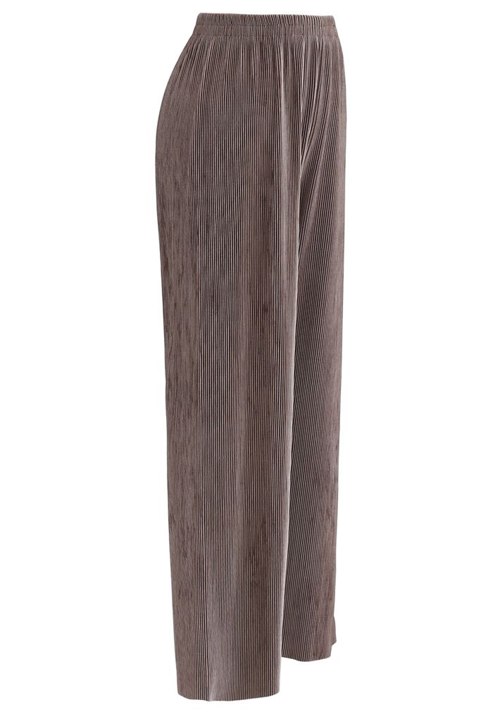 Pantalones de pana de talle alto en marrón