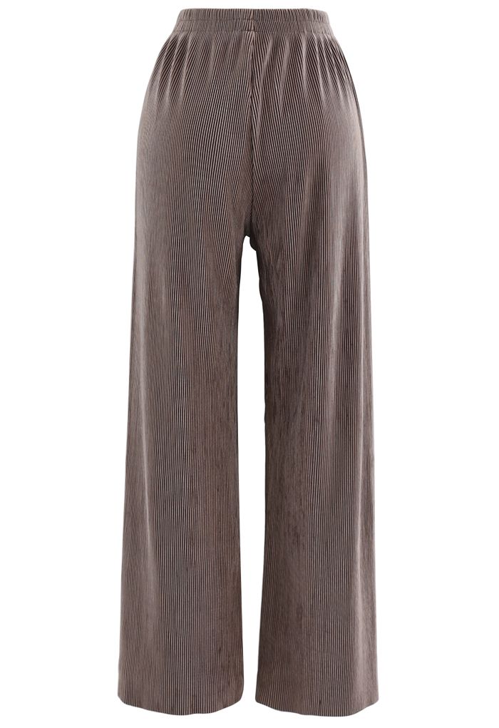 Pantalones de pana de talle alto en marrón