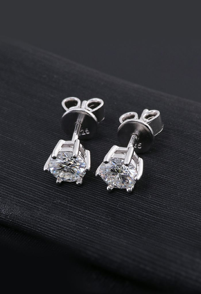 Aretes de diamantes de moissanita con forma de hexágono