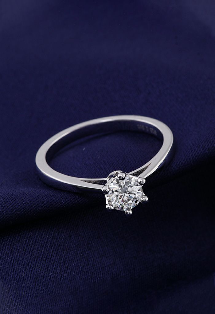 anillo de diamantes moissanite liso