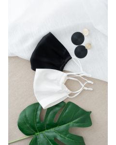 2 paquetes de cubiertas faciales de seda en blanco y negro