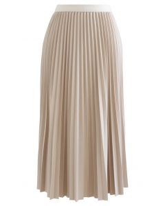 Falda midi plisada en color crema Simplicity