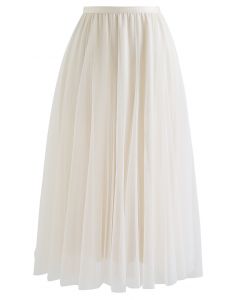 Falda de tul con decoración de cristales Rambling en color crema