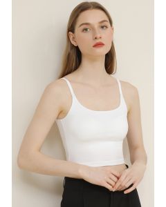 Camiseta sin mangas cómoda con sujetador incorporado en blanco