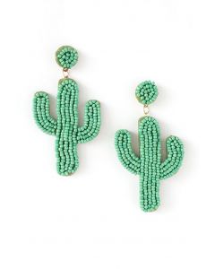 Pendientes de cactus con cuentas