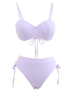 Conjunto de bikini en forma de concha marina en lila