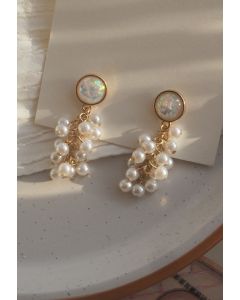 Pendientes de perlas brillantes con forma de uva