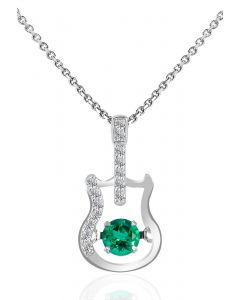 Collar de gemas de esmeralda con forma de guitarra