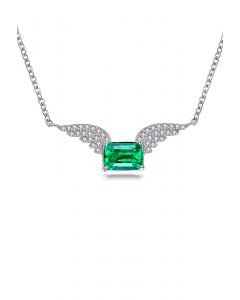 Collar de gemas de esmeralda con decoración de alas