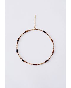 Natural Tiger's Eye Spliced Beaded Necklace