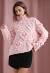 Suéter de cuello alto de Knit Your Love en rosa