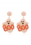 Pendientes de perlas BOO Evil Ghost en naranja