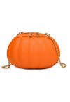 Bolso bandolera divertido de calabaza en naranja