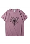 Camiseta con estampado de telaraña y corazón negro