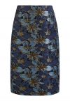 Falda midi de tubo de jacquard Bloom de Opulent