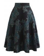 Lujosa falda con estampado de jacquard floral