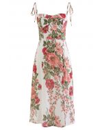 Vestido de tirantes con estampado floral en coral de Summer Blossom