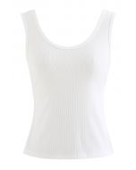Camiseta sin mangas con espalda abierta entrecruzada en blanco