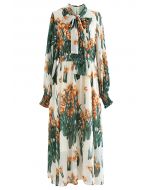 Vestido de gasa con lazo de Lush Blossom en color crema