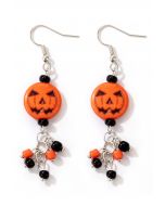 Aretes con cuentas de calabaza rayada