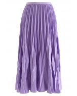 Falda midi plisada irregular en lila
