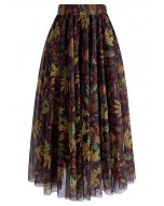 Falda midi de tul de malla inspirada en la jungla