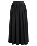 Falda larga de cuero sintético en negro de Refined Simplicity