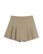 Minifalda plisada elegante en color caqui