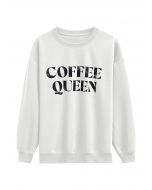 Sudadera Estampada Coffee Queen en Blanco