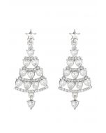 Pendientes de árbol de Navidad con diamantes de imitación en plata