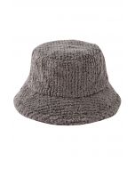 Sombrero de pescador borroso de color liso en gris