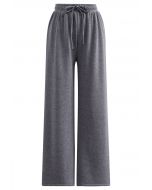 Pantalones cómodos con forro de terciopelo en gris