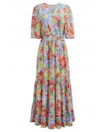 Vestido cruzado con volantes y estampado floral Summer Shine