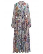 Vestido midi de gasa metalizada con estampado paisley de Spring Melody