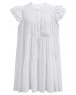 Precioso minivestido Dolly bordado Floret en blanco