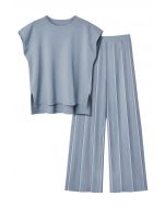 Conjunto de top sin mangas y pantalones rectos Daily Comfort en índigo