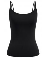 Top tipo camisola de punto con tirantes trenzados en negro