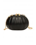 Bolso bandolera divertido de calabaza en negro