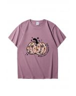 Camiseta con estampado de calabaza y flores