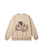 Sudadera con estampado de calabaza y flores