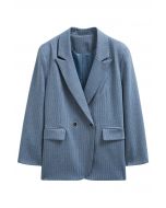 Blazer oversize con hombreras acolchadas y rayas Everlasting en azul