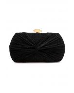 Cartera de mano con nudo Shining Gift en color negro