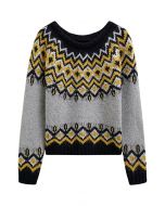 Suéter de punto Fair Isle de Nordic Charm en gris